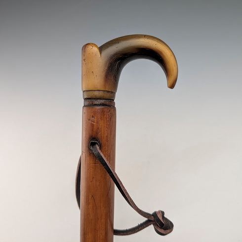 復古馬六甲藤條桿角柄小拐杖手杖 63 厘米